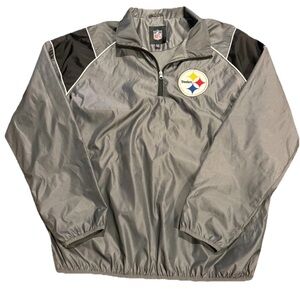 Steelers Gray and Black Pullover Jacket Mens size XL
